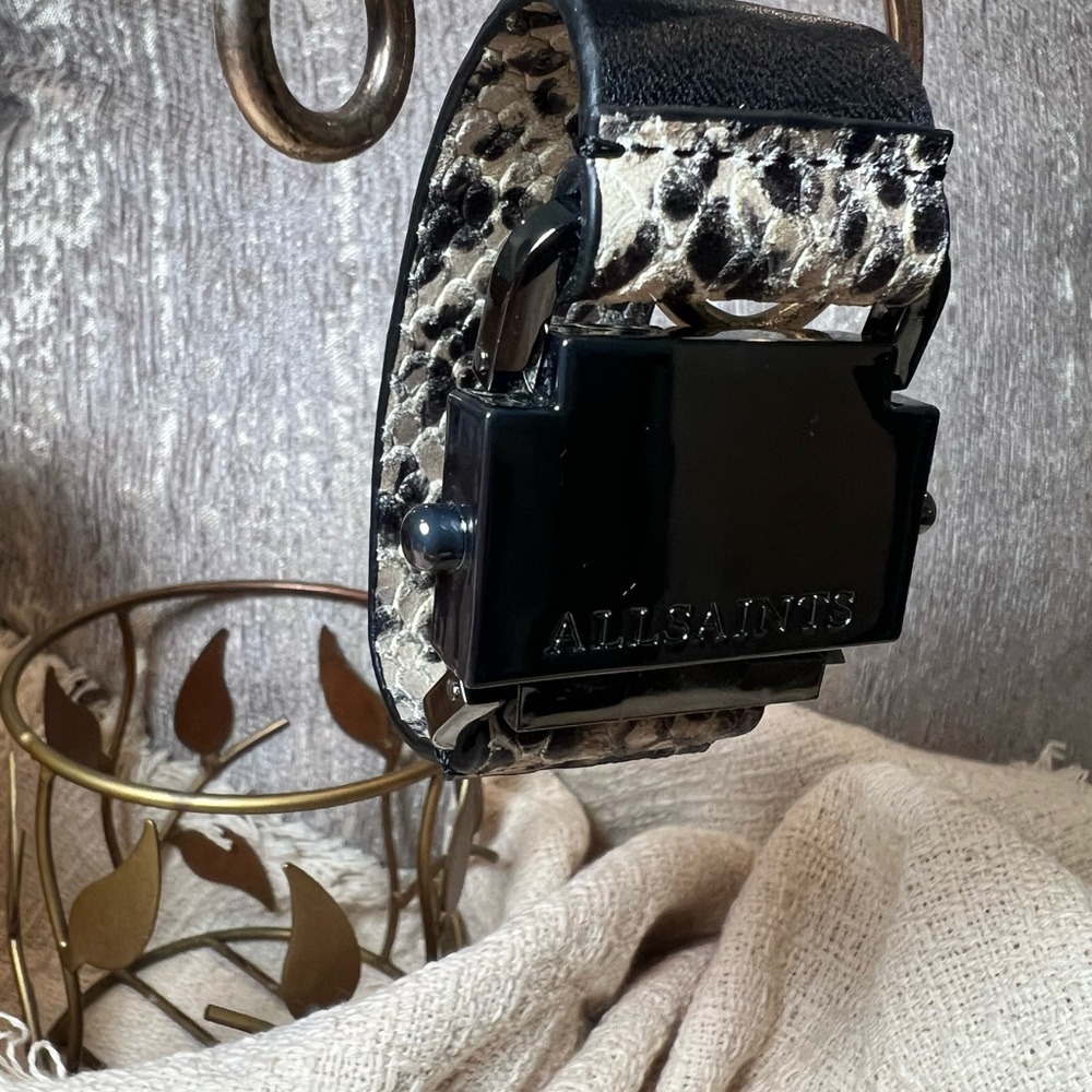 All Saints Black and Cream Phython Bracelet - Picture 12 of 12
